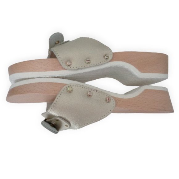 DR SCHOLL'S US 6M Light Gold classic exercise Sandals Shoes made in ItALY!  NEW - Picture 6 of 8